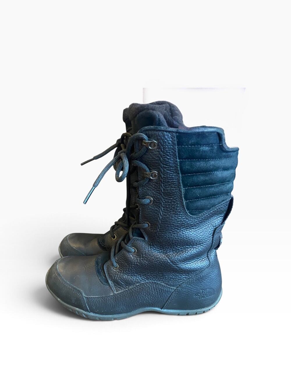 The North Face Women’s 7.5 Black Leather PrimaLoft 100g Insulated Winter Boots